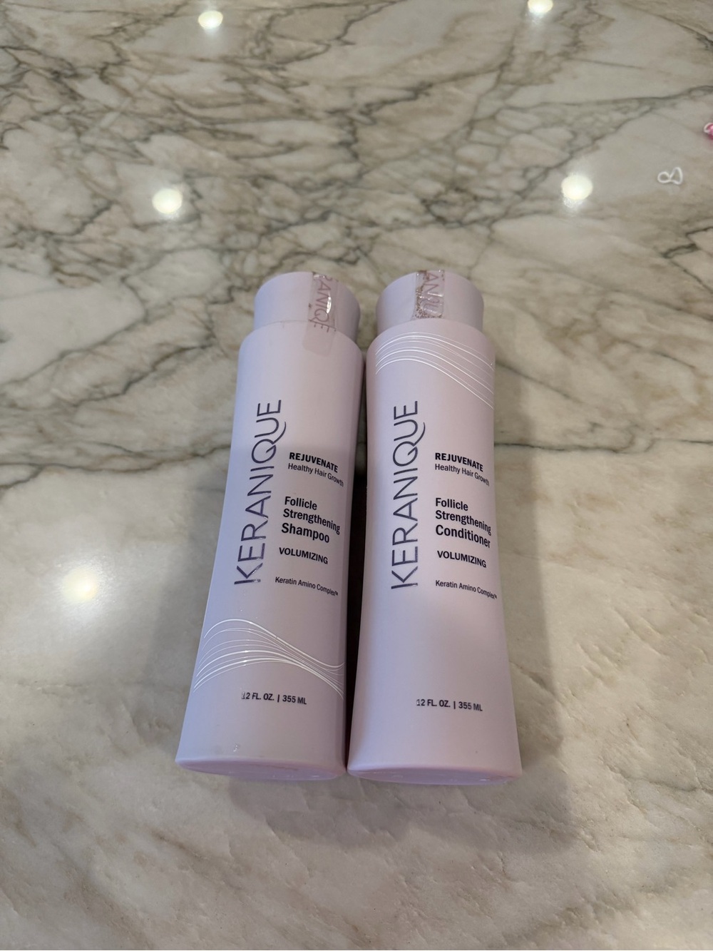KERANIQUE Follicle Strengthening Shampoo & Conditioner Volumizing 12oz FULL SIZE